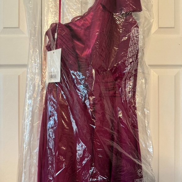 Mac Duggal Pink One Shoulder Ruffled Asymmetrical Dress - Picture 2 of 4